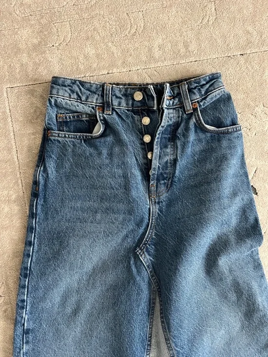 Topshop Dark Blue Denim Maxi Skirt - Picture 3 of 8